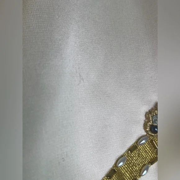 House of De Langhe Vintage Beaded Satin 3/4 Sleeve Blazer Jacket Cream Ivory - Picture 8 of 11